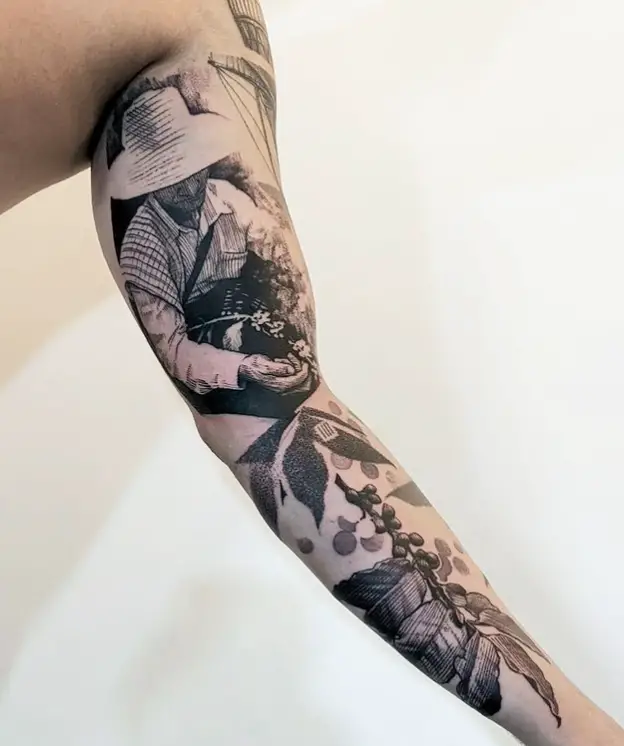 coffee tattoo sleeve design