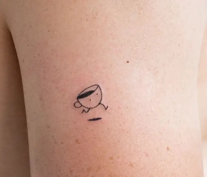 minimalist cute small coffee tattoo