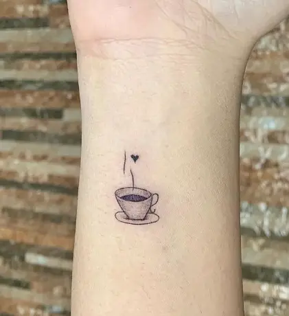 small coffee tattoo