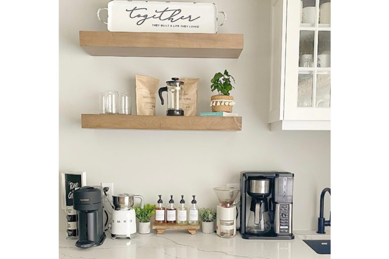 what to put in a countertop coffee station ideas