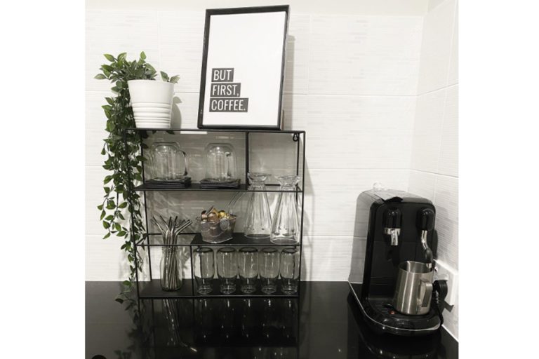 simple countertop coffee station