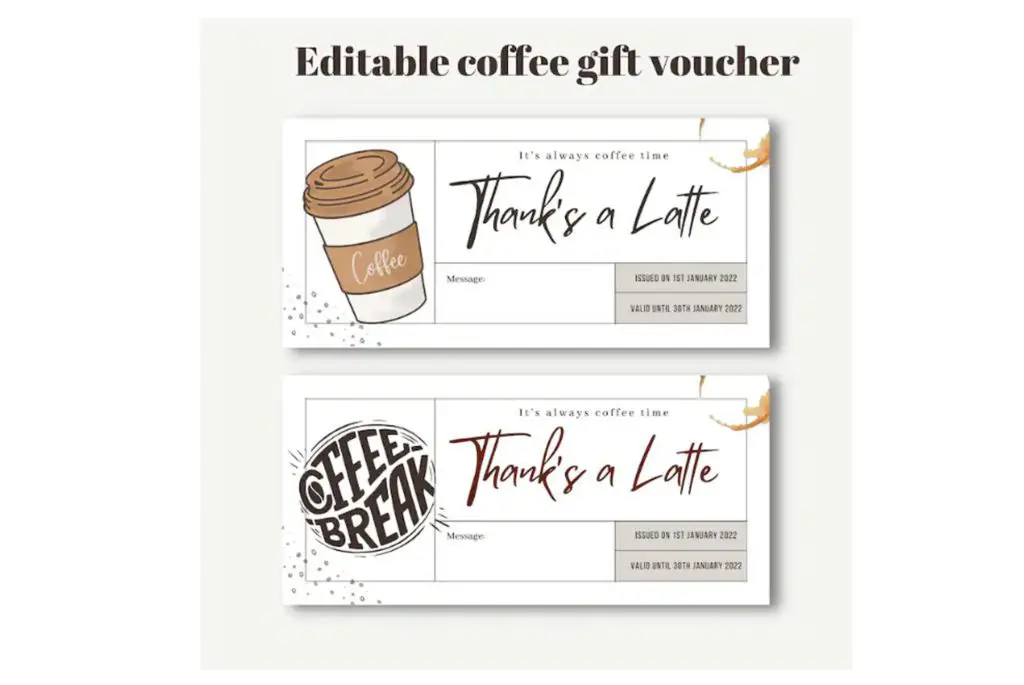 coffee lover gift voucher